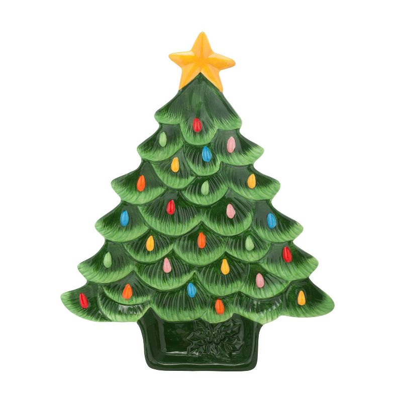14" Ceramic Nostalgic Tree Platter - Mr. Christmas