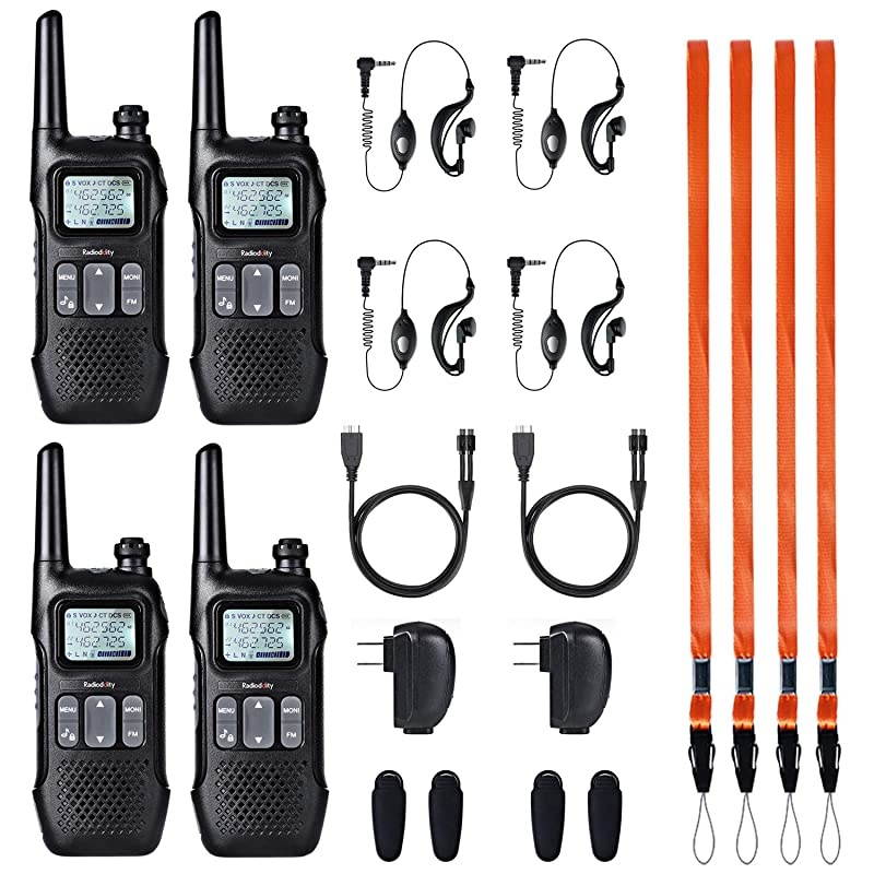 FST1 FRS NOAA TwoWay Radio Kids Walkie Talkies 22 CH Earpiece Flashlight USB Charging 4 Pack