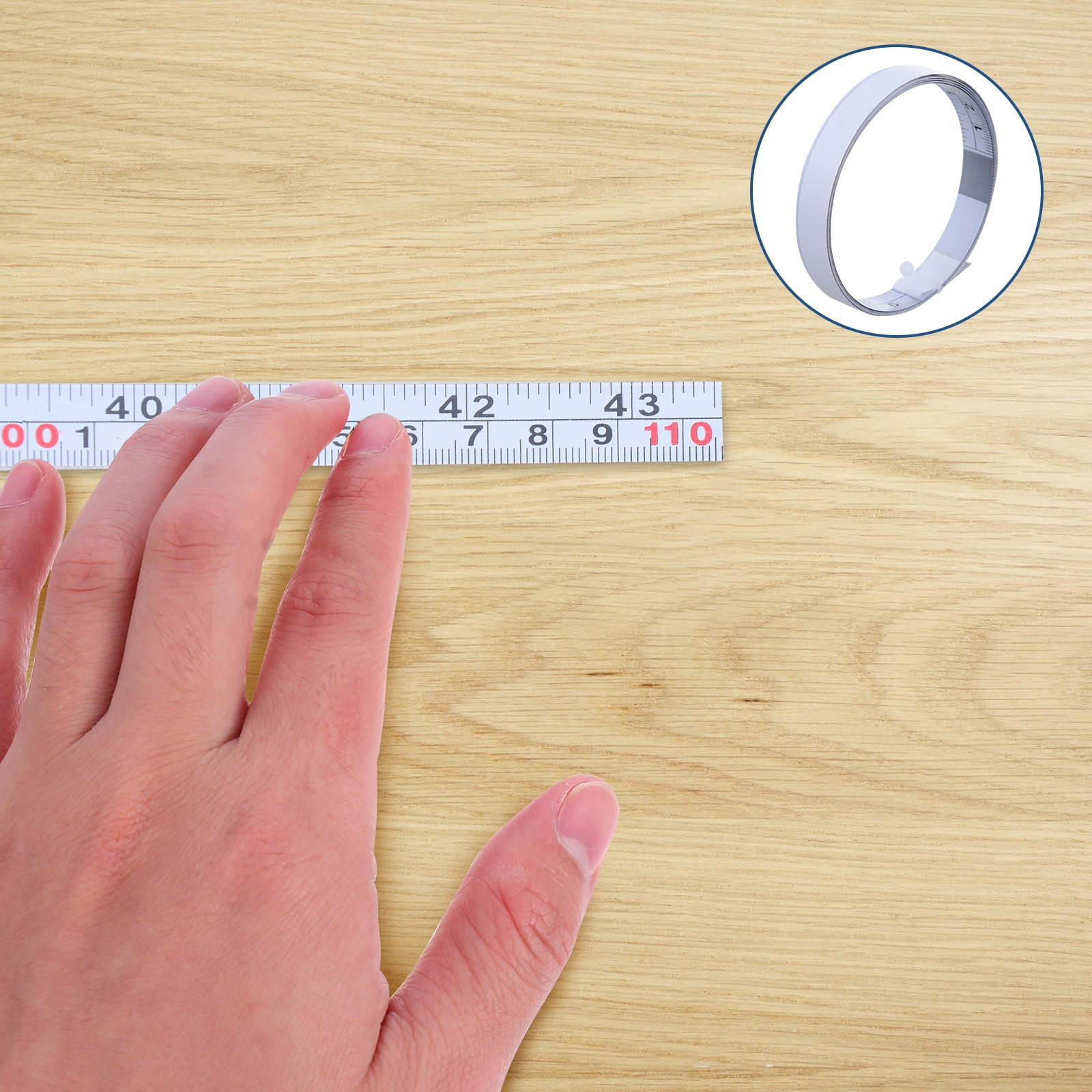 1 Set Inch Wear-Resistan Self Adhesive Durable  Rust-Proof Ruler  Meter  Metric  Measure Tape for Workroom  Home