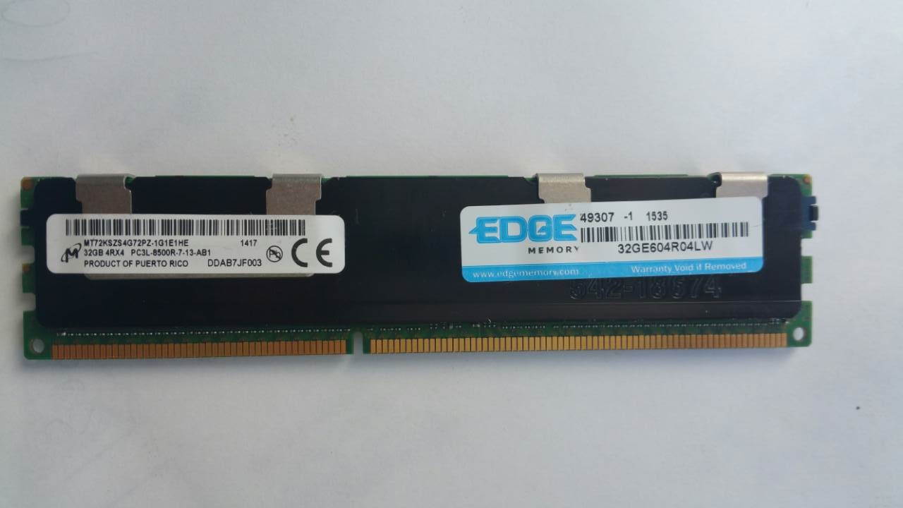 Micron 32GB DDR3 PC3L-8500R ECC MT72KSZS4G72PZ-1G1E1HE EDGE 240-pin Ram Memory