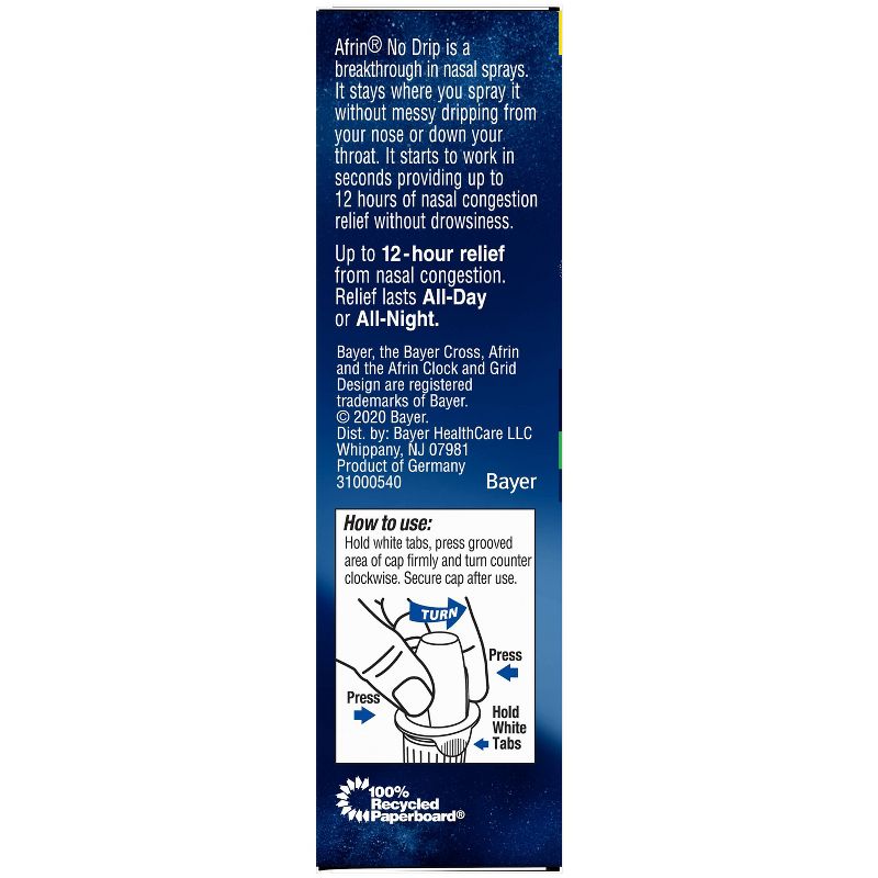 Afrin NoDrip Night 12 Hour Relief Nasal Spray - 0.5 fl oz