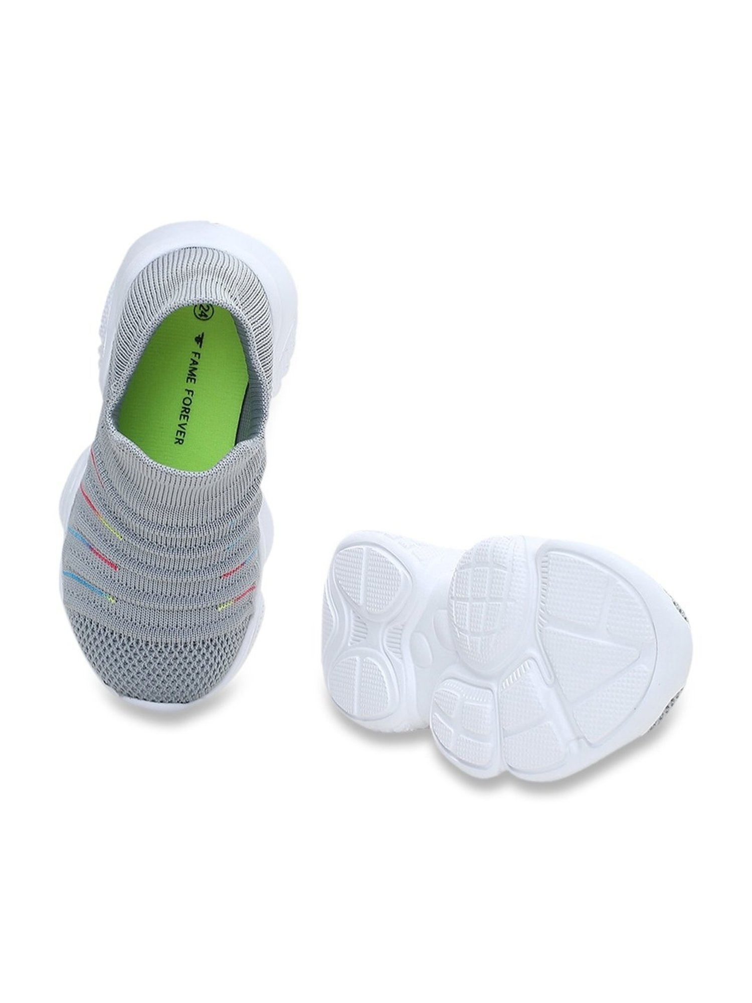 Fame Forever by Lifestyle Kids Beige & White Velcro Shoes