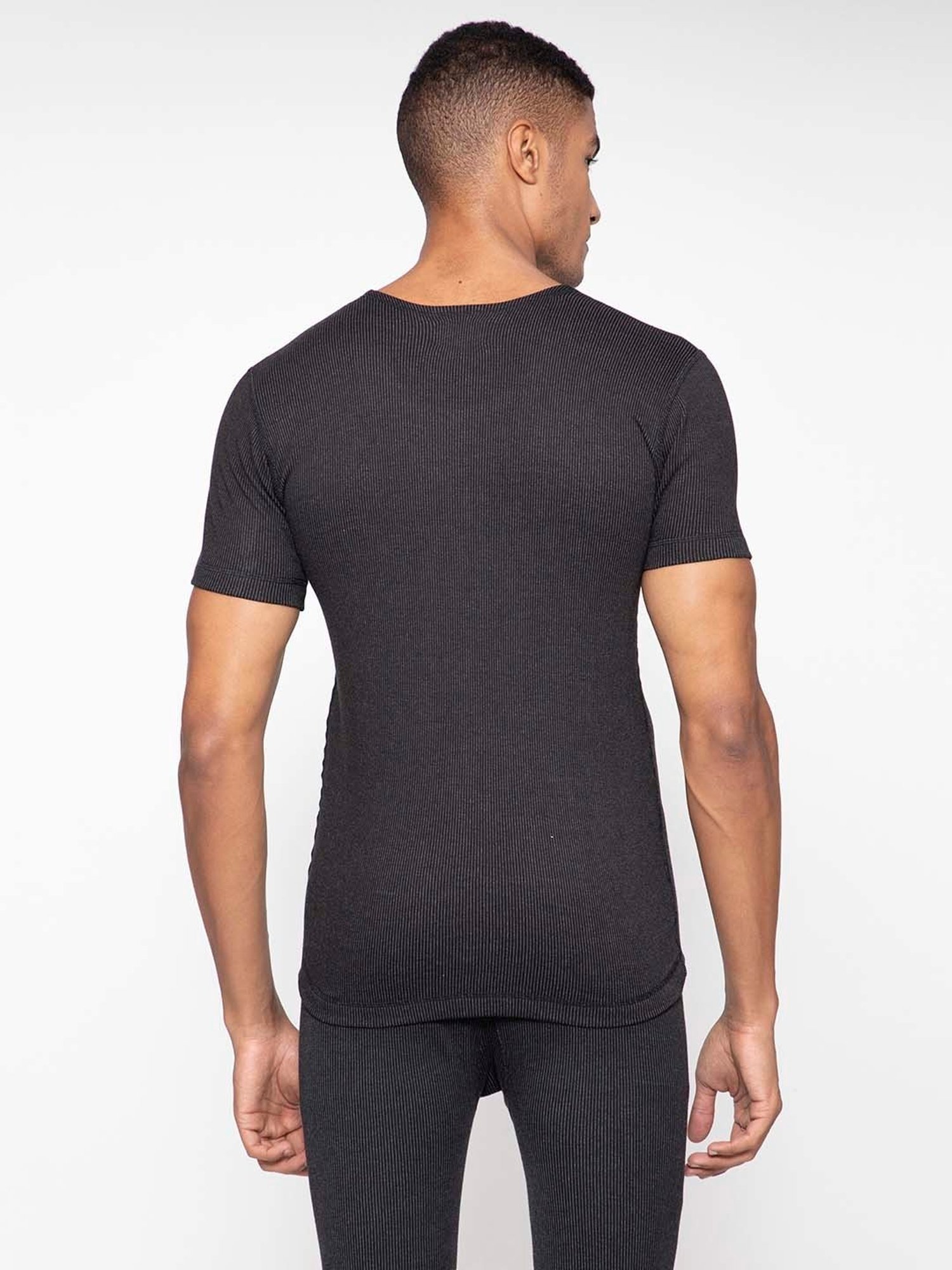 Sporto Black Striped Thermal Top