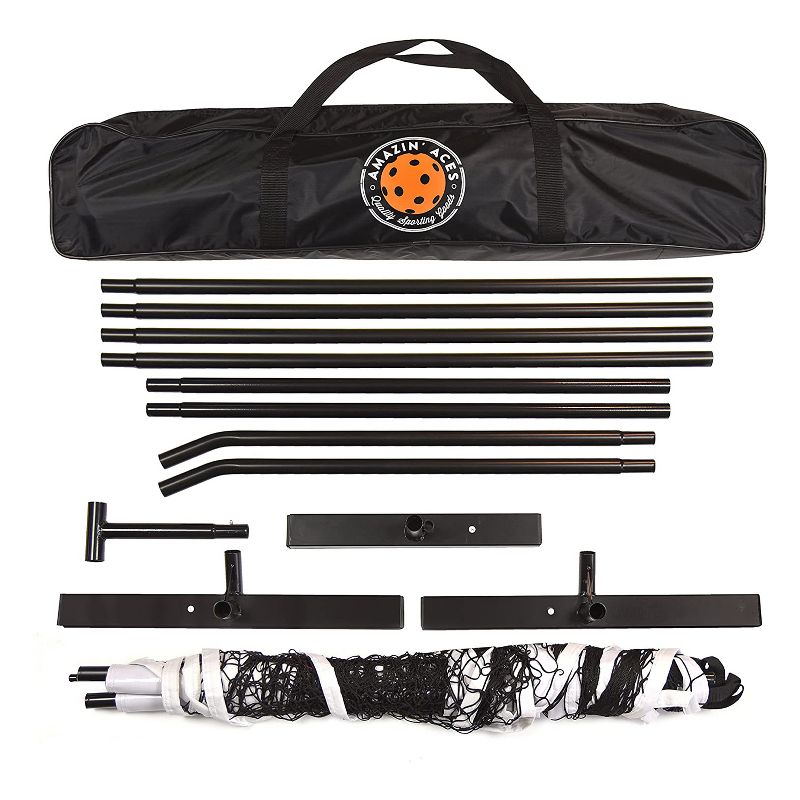Amazin' Aces Portable Regulation Size Pickleball Net with Easy-Snap Metal Frame, Tension Strap, and Carry Bag