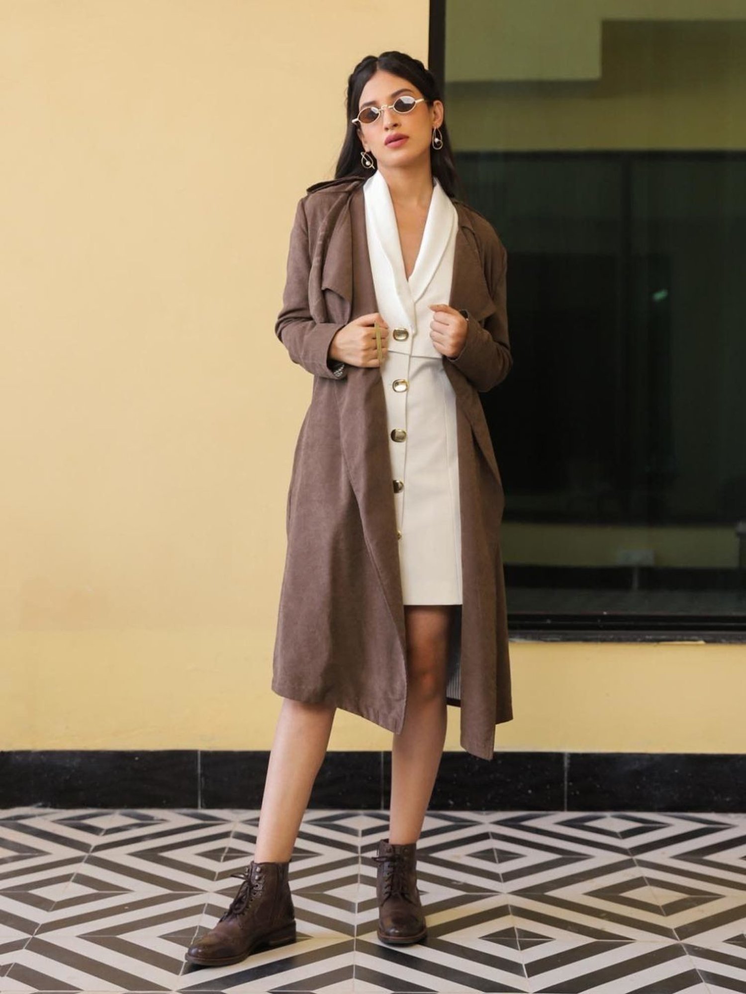 BInfinite Brown Suede Overcoat