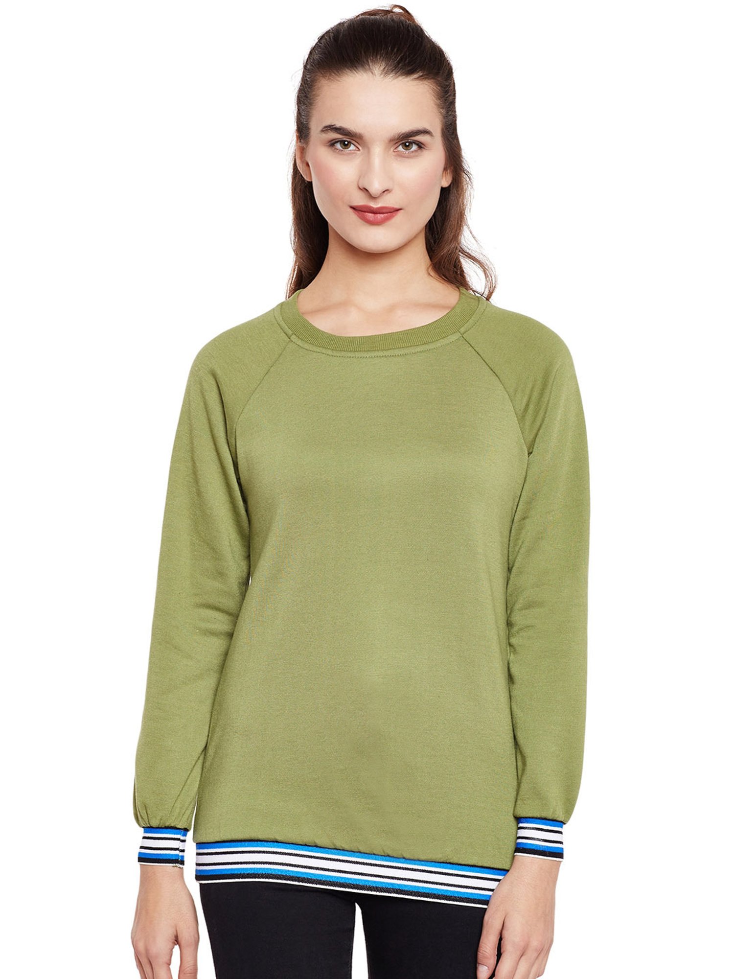 Belle Fille Green Full Sleeves Sweatshirt