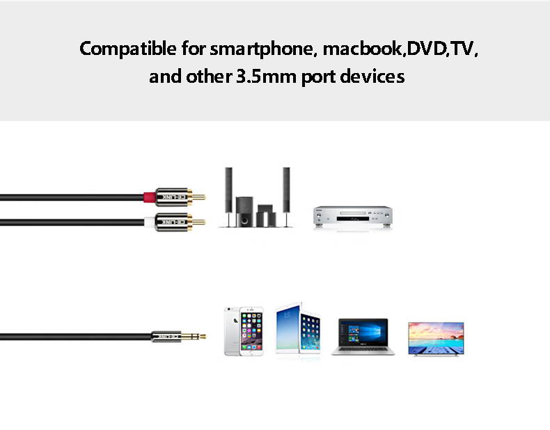 CE-LINK 3.5MM AUX to 2 RCA Audio Cable 1.5M/5M
