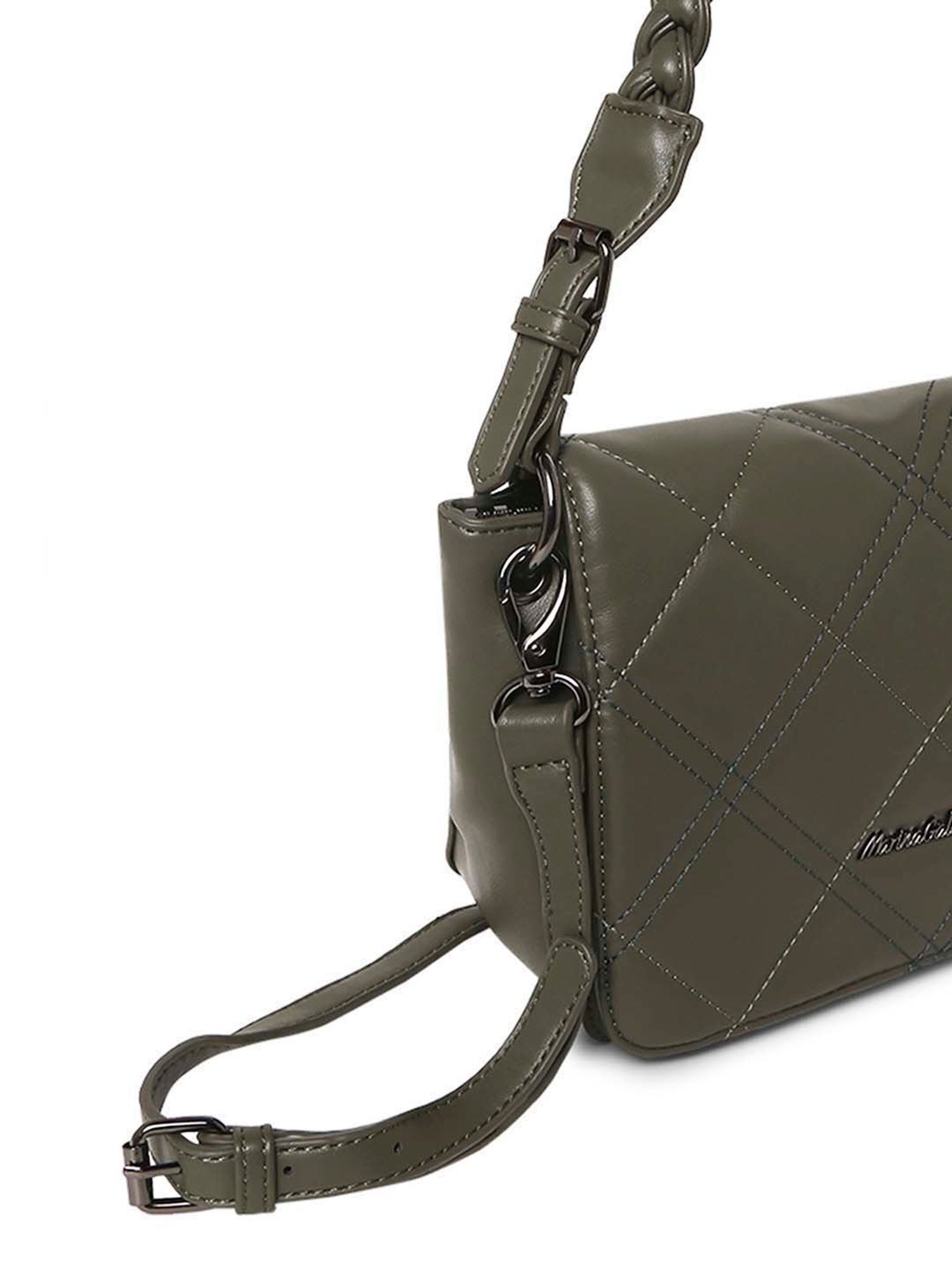 Marina Galanti Olive Quilted Medium Sling Handbag