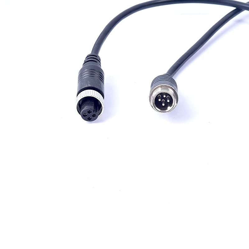 32FT 10M  Car Video 4-Pin Aviation Extension Cable for CCTV Rearview Camera Truck Trailer Camper Bus Motorhome Vehicle Backup Monitor System Waterproof Shockproof