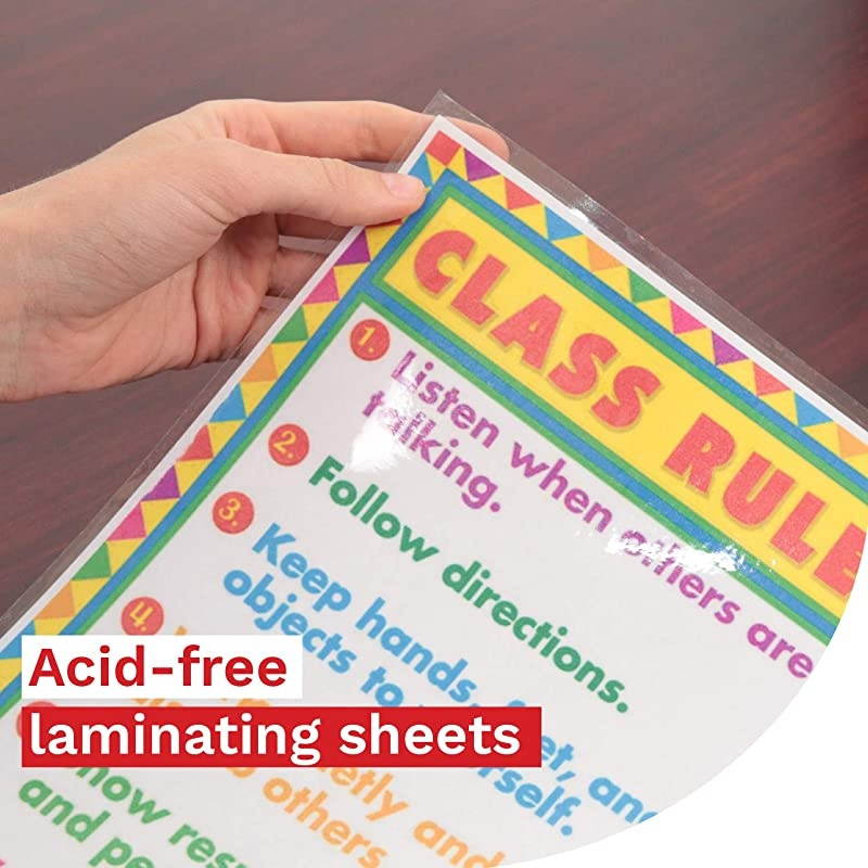 Self-Adhesive Laminating Sheets, 9 x 12 Inches (50-Pack), 4.76 Thickness