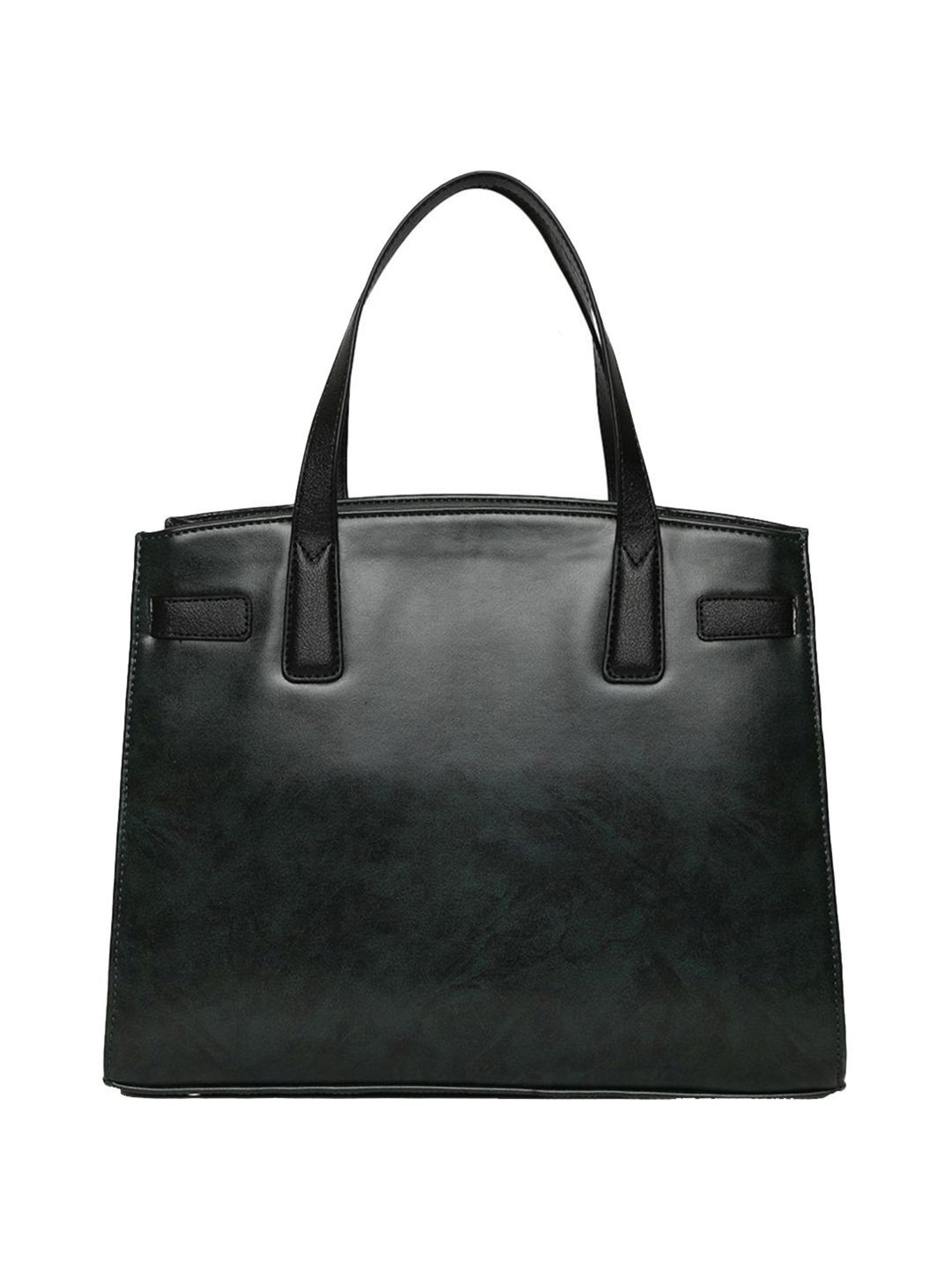 KLEIO Dark Green Solid Medium Handbag