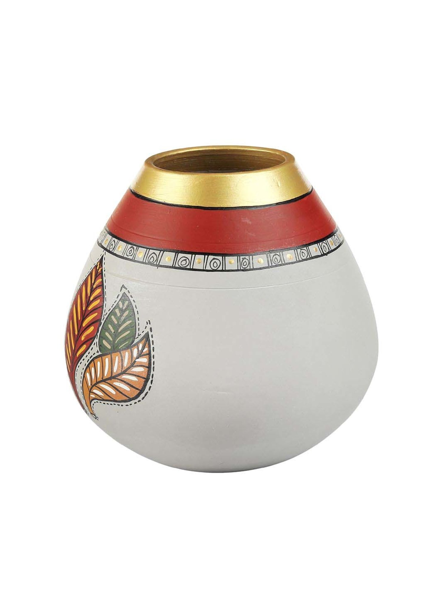 VarEesha Grey & Red Terracotta Flowe Vase