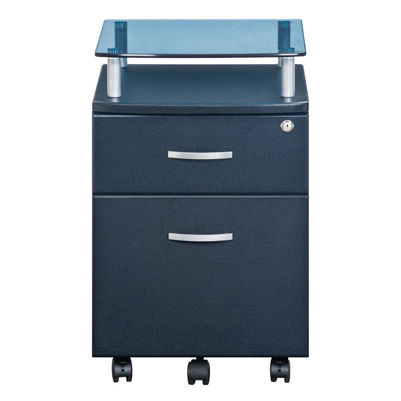 Rolling and Locking File Cabinet Gray - Techni Mobili