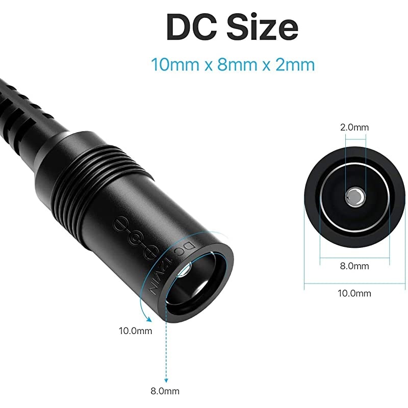 2 Pack DC Power 1 Female to 4 Male DC Power Supply Splitter Cable Cord Y Splitter Adapter Wire4 Way YCable for Security CCTV Cameras System