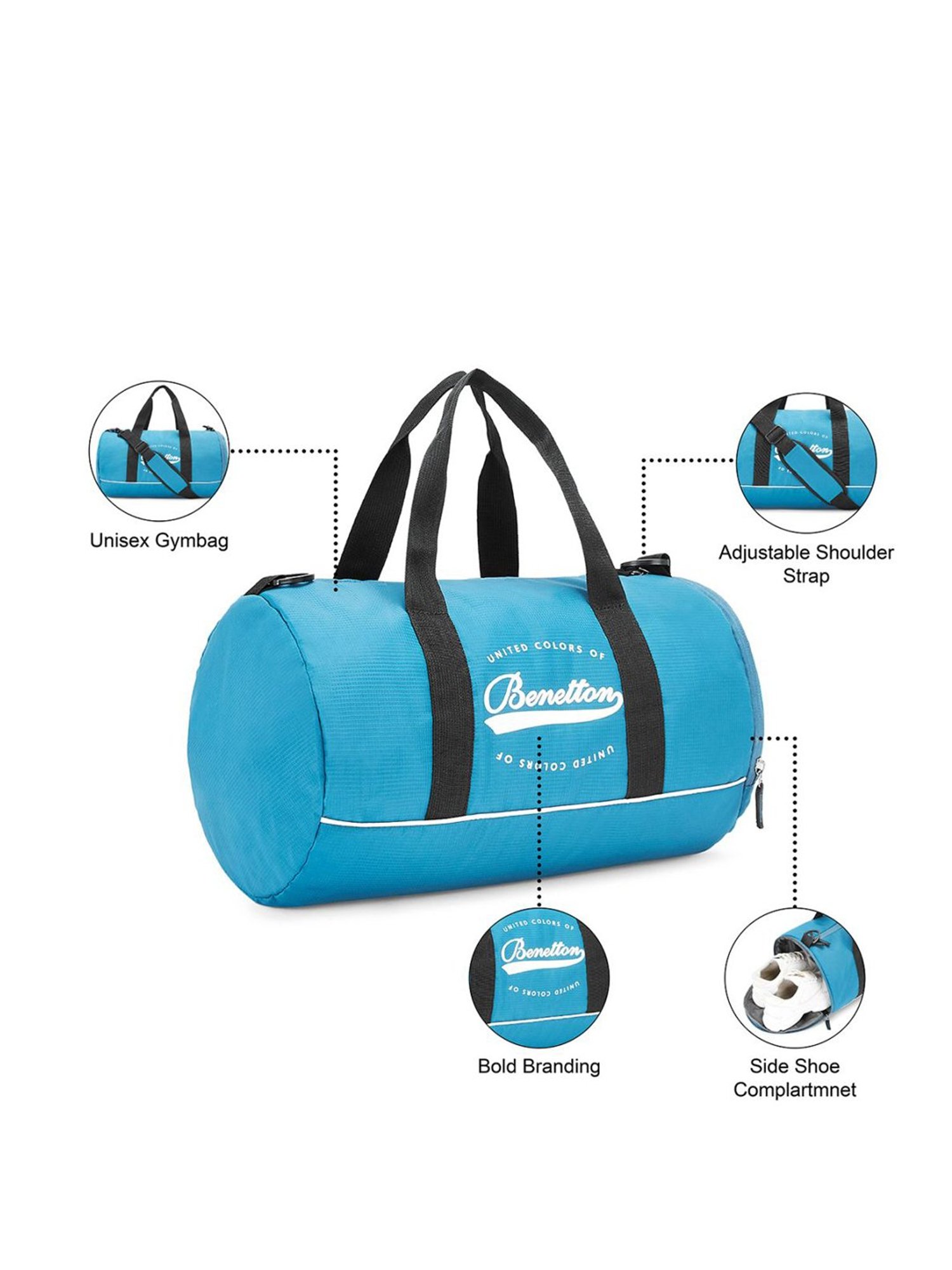 United Colors of Benetton Conrad Blue Large Gym Bag