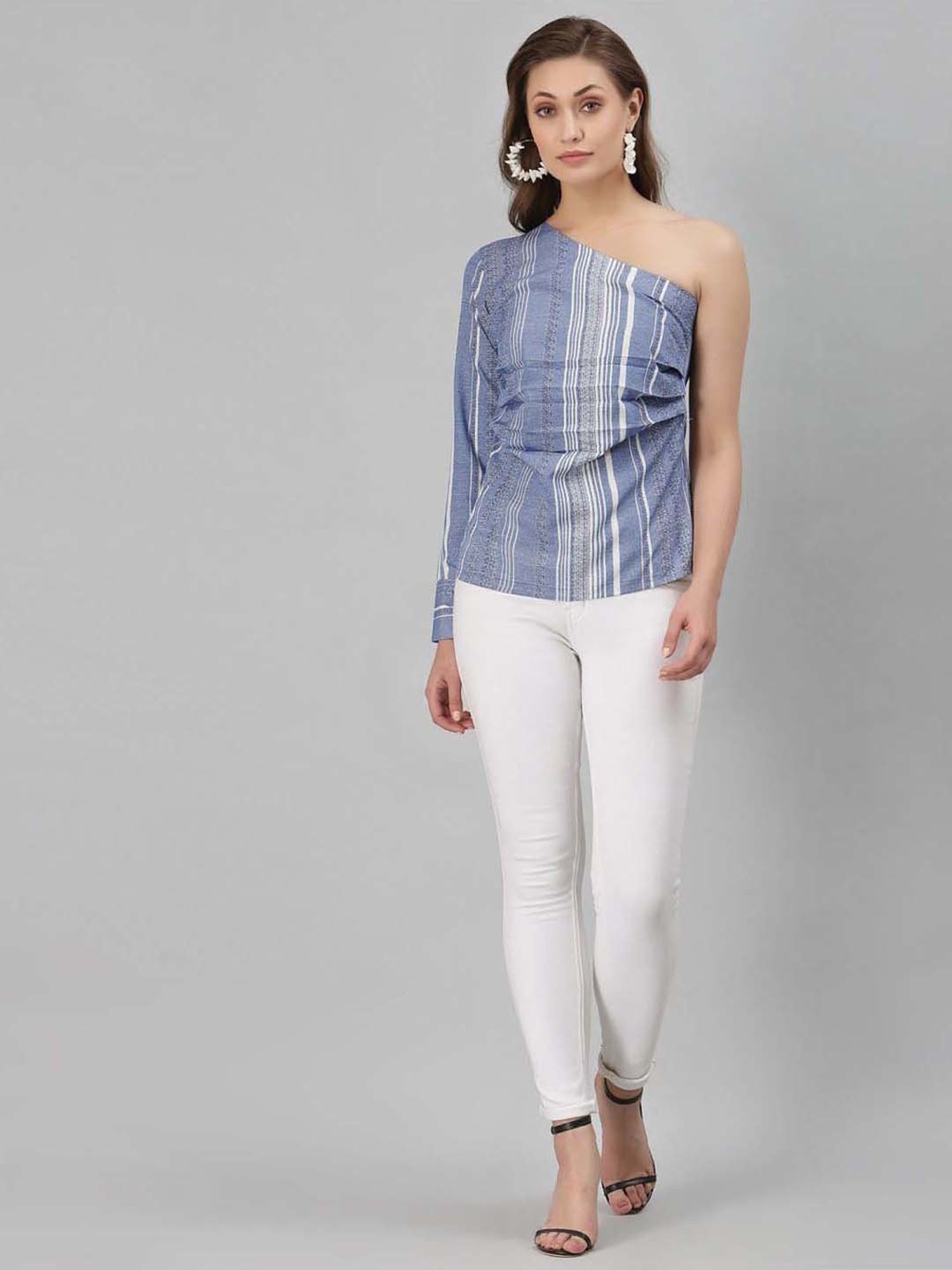 SELVIA Grey Printed Top