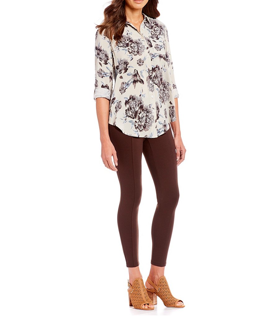 Intro Petite Size Bella Solid Double Knit Slim Her Leggings