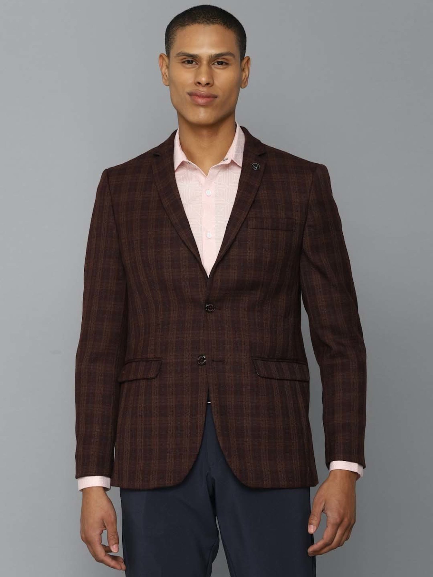 Louis Philippe Light Blue Regular Fit Blazer