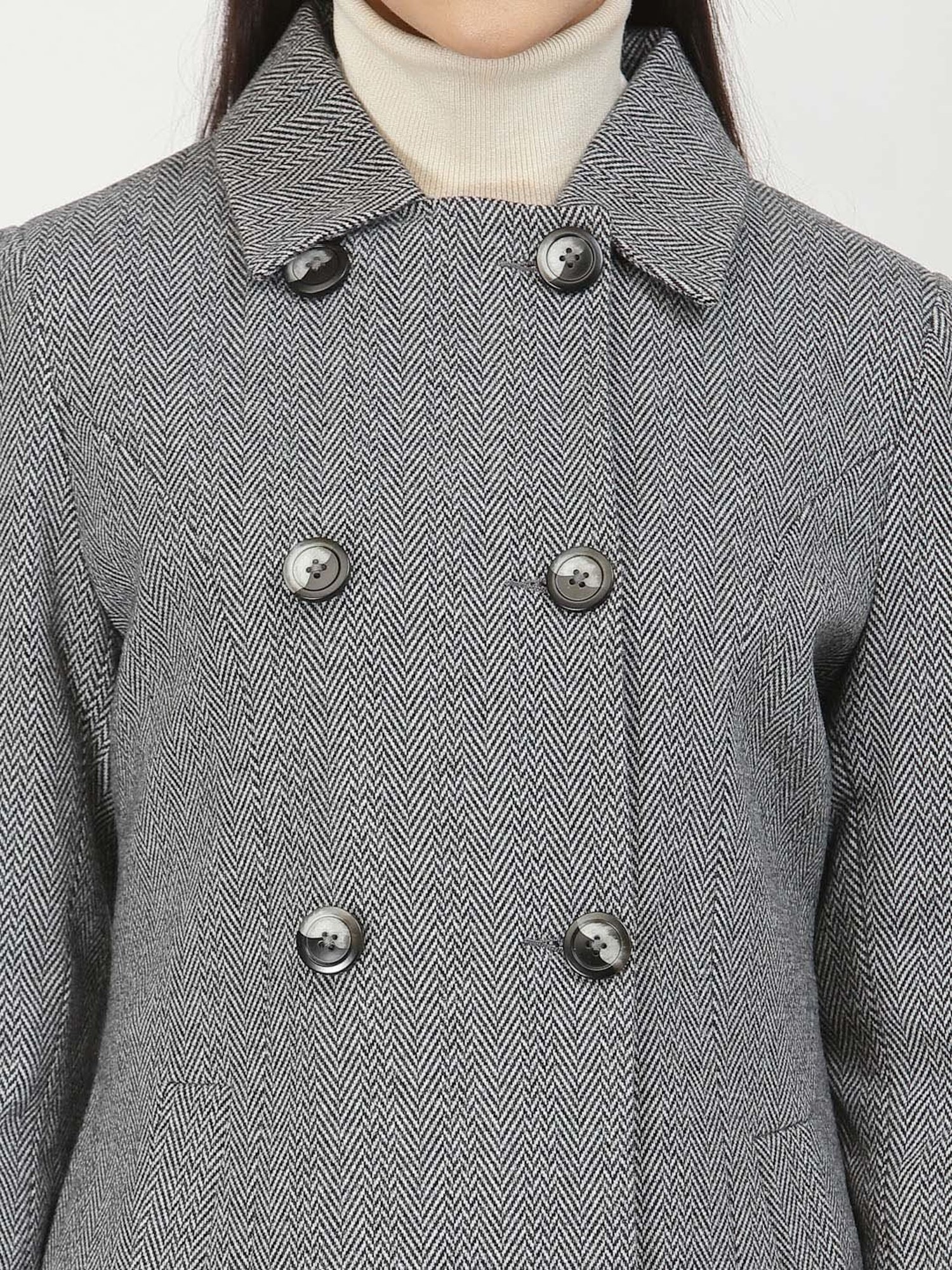 Juelle Grey Self Design Over Coat