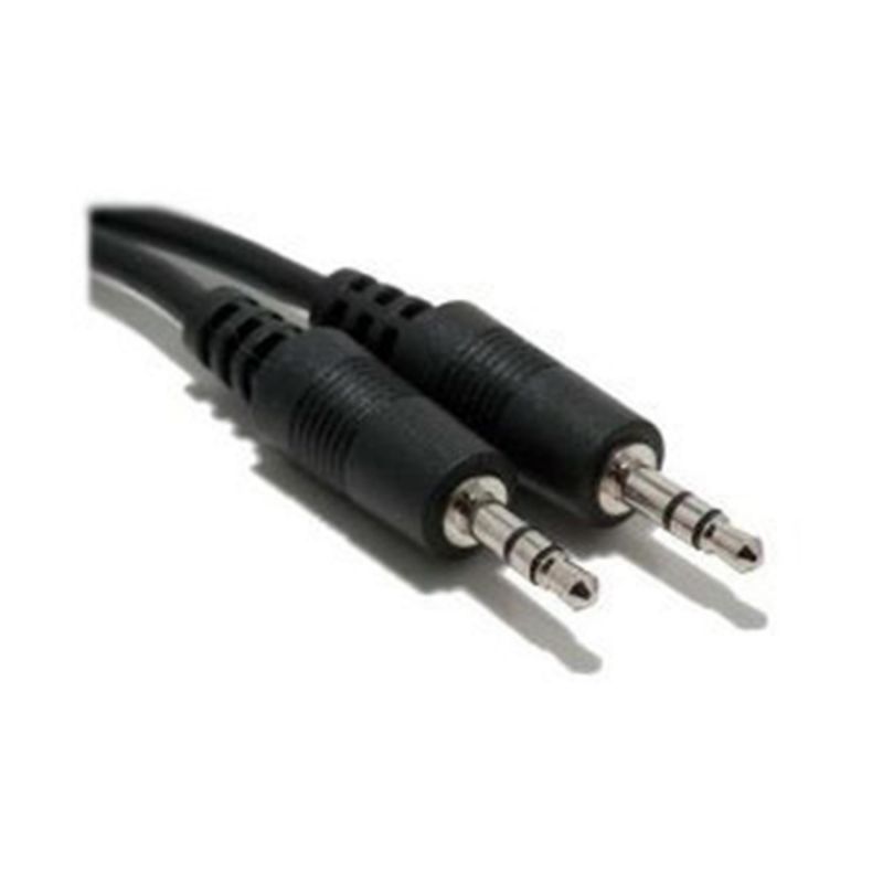 Professional Quality Nickel Plated 3.5mm Stereo Male To Stereo Male Cable 2 ft - Black