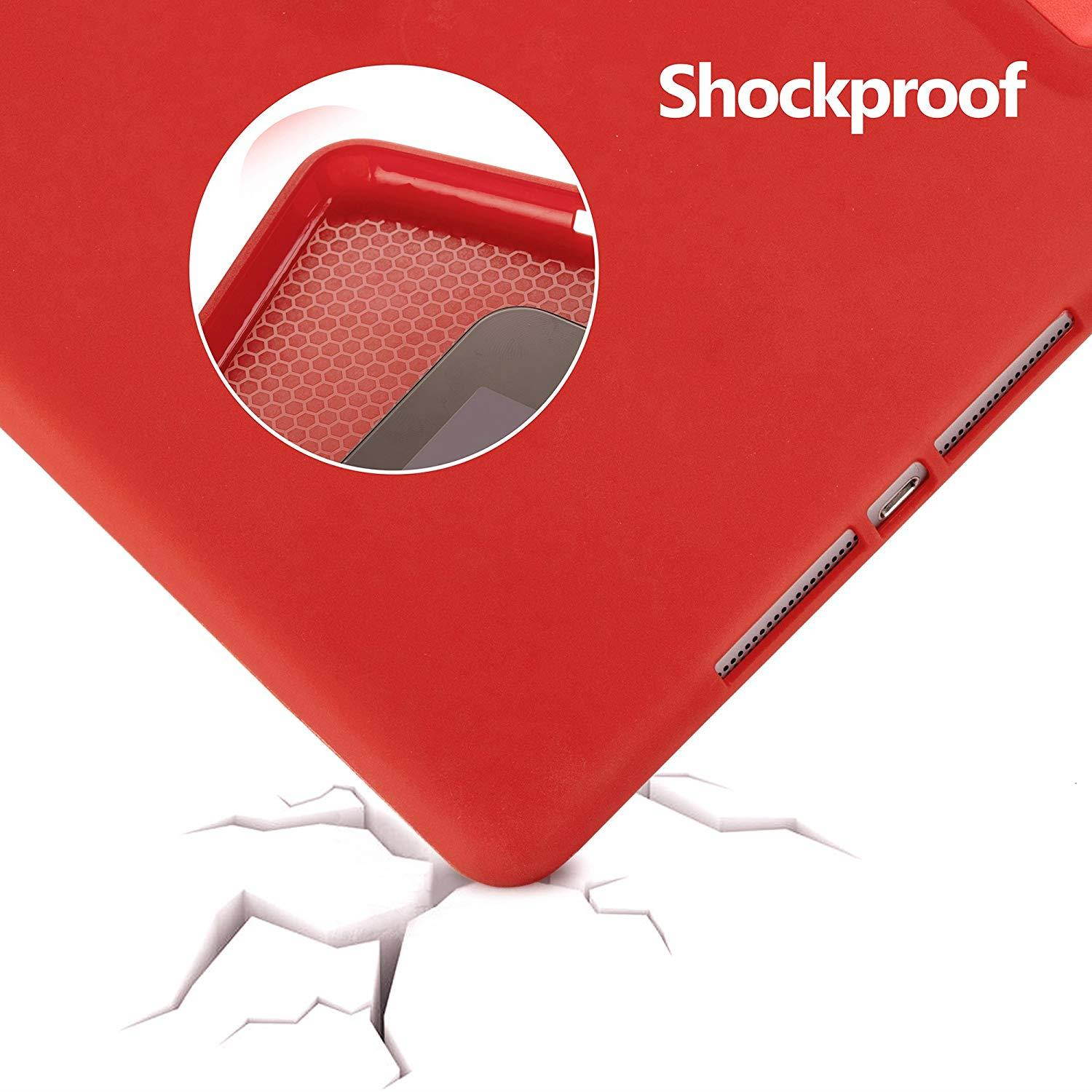 Ruban Case for Apple iPad (9.7-inch, 2018/2017 Model) - Ultra Slim Lightweight Smart Shell Standing Cover with Auto Wake/Sleep Feature, Red