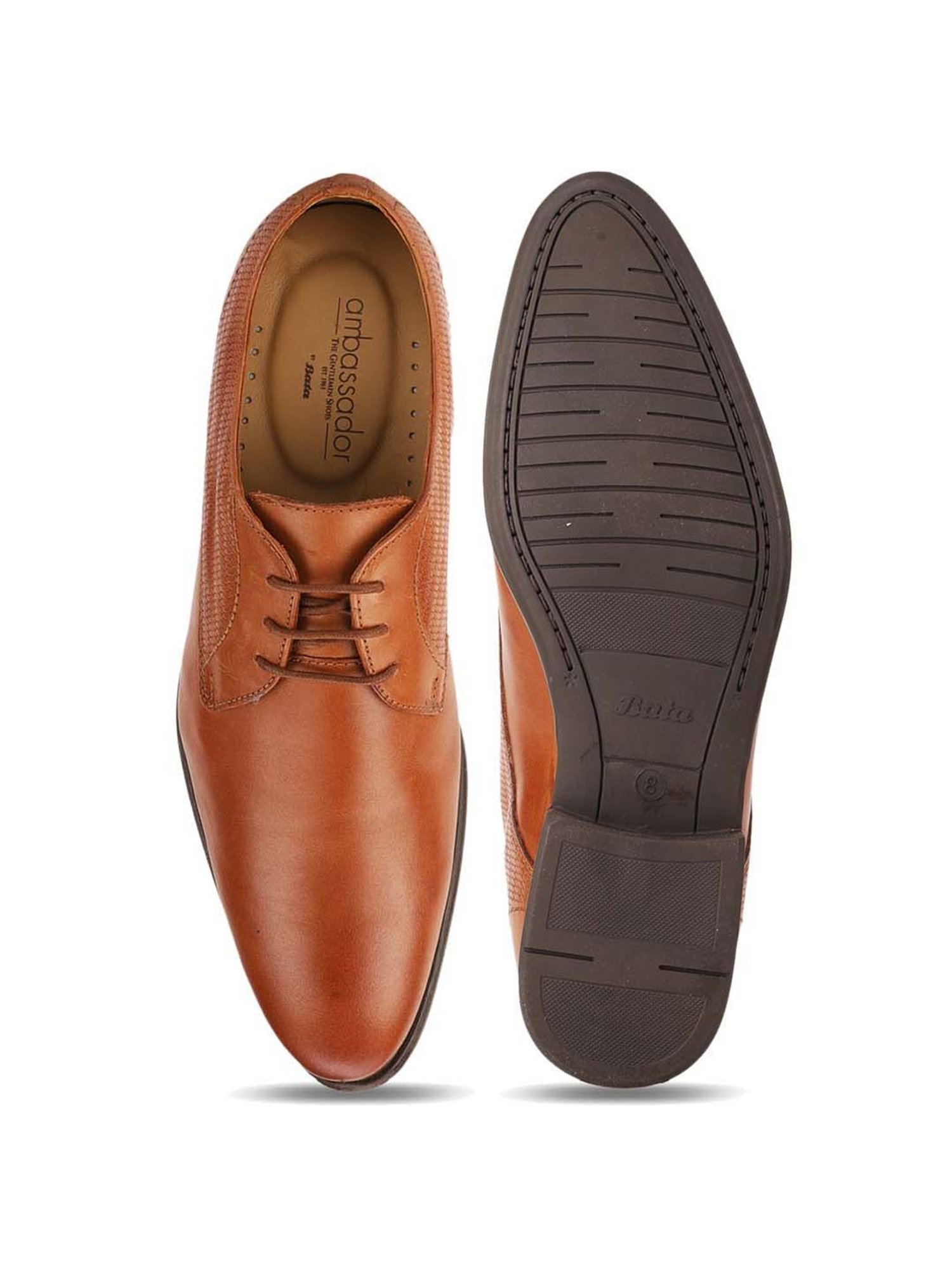 Ambassador by Bata Men's Tan Derby Shoes