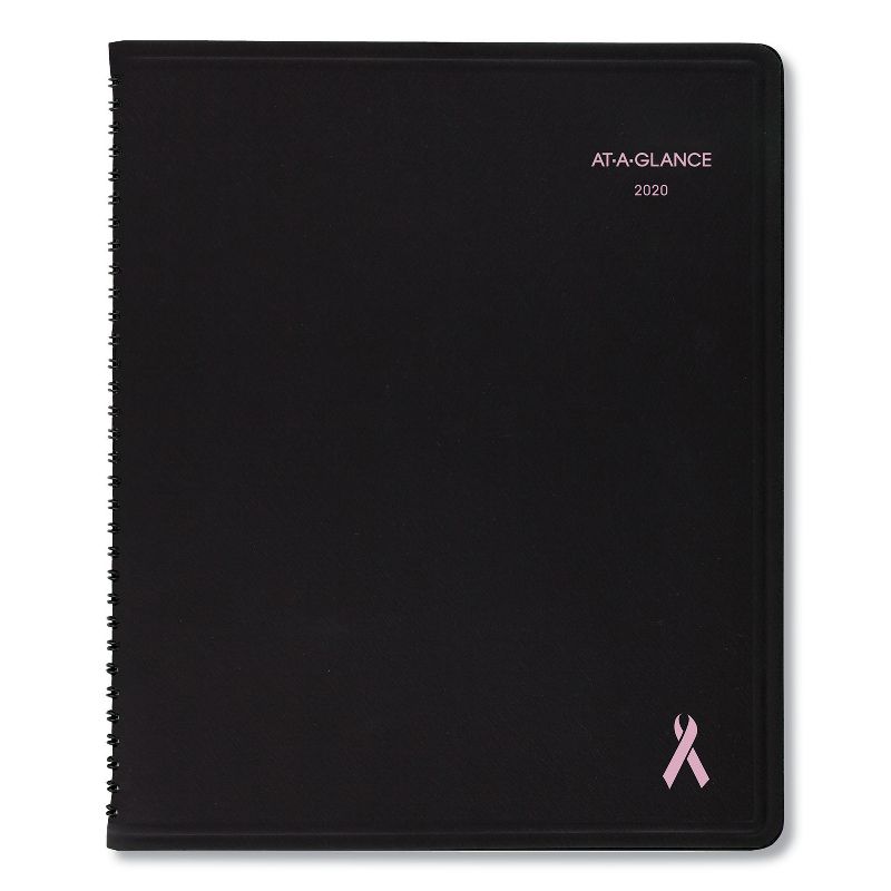 At-A-Glance 76PN0105 QuickNotes Weekly/Monthly Appointment Book 8 x 9 7/8 Black/Pink 2020