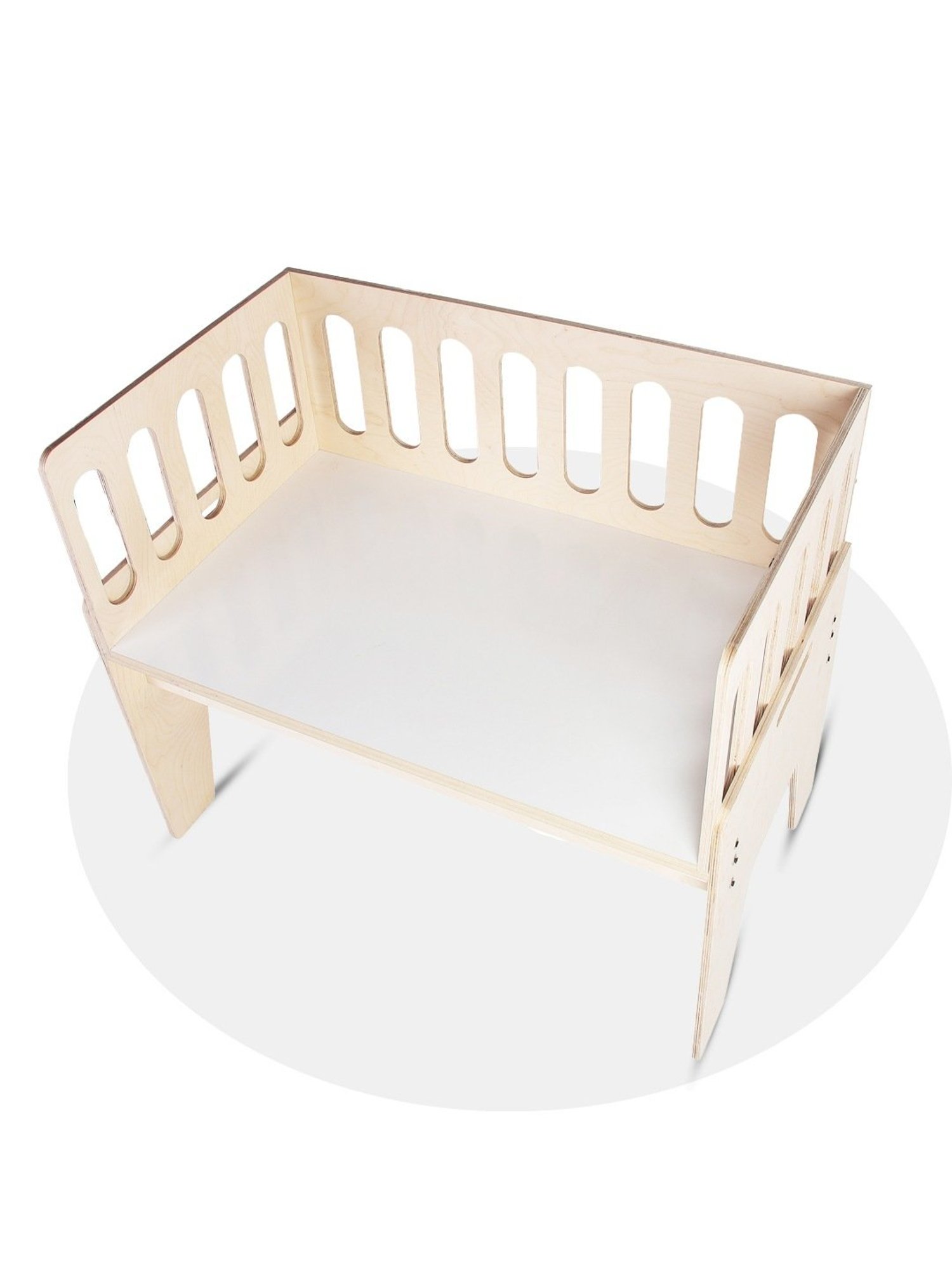 Kiddery White Bed Side Sleeper Crib for Baby (0-24 Months)