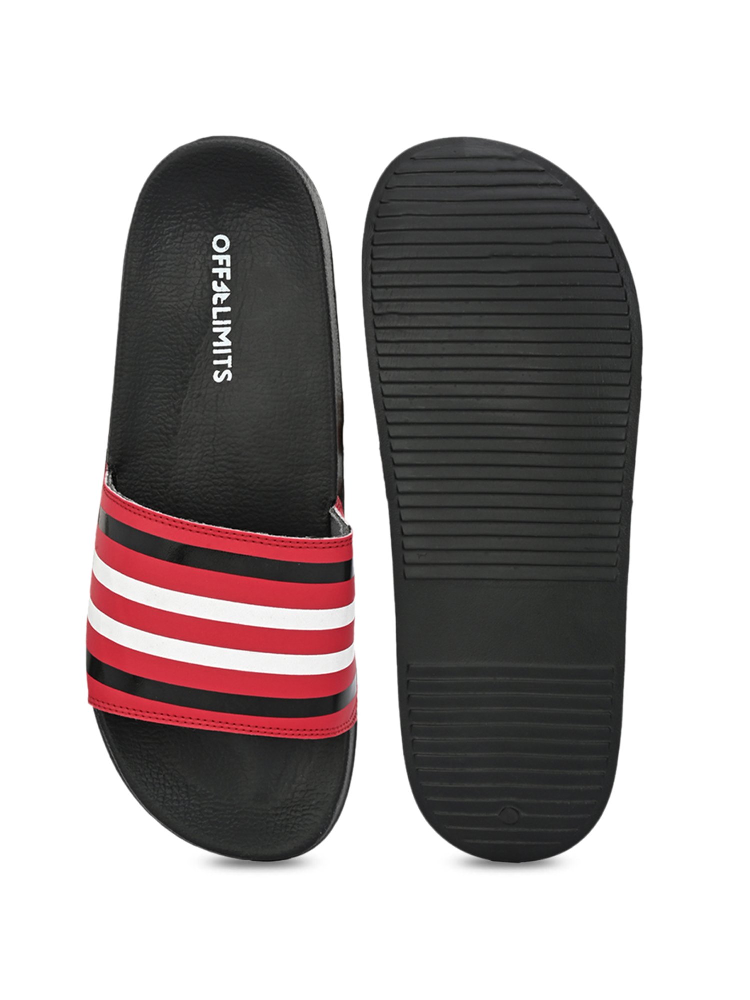 OFF LIMITS Men's Red & White Slides