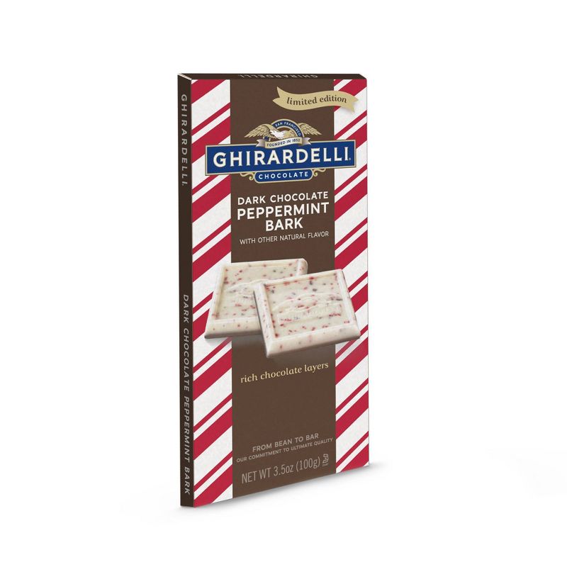 Ghirardelli Christmas Dark Chocolate Peppermint Bark Bar - 3.5oz