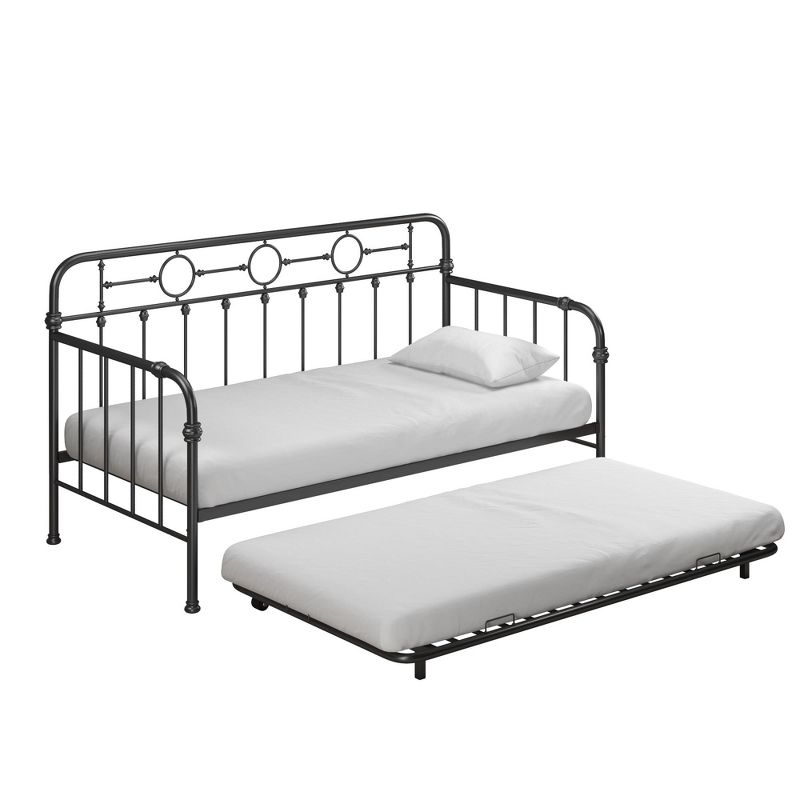 Little Seeds Willow Metal Twin Daybed and Twin Trundle Set, Black