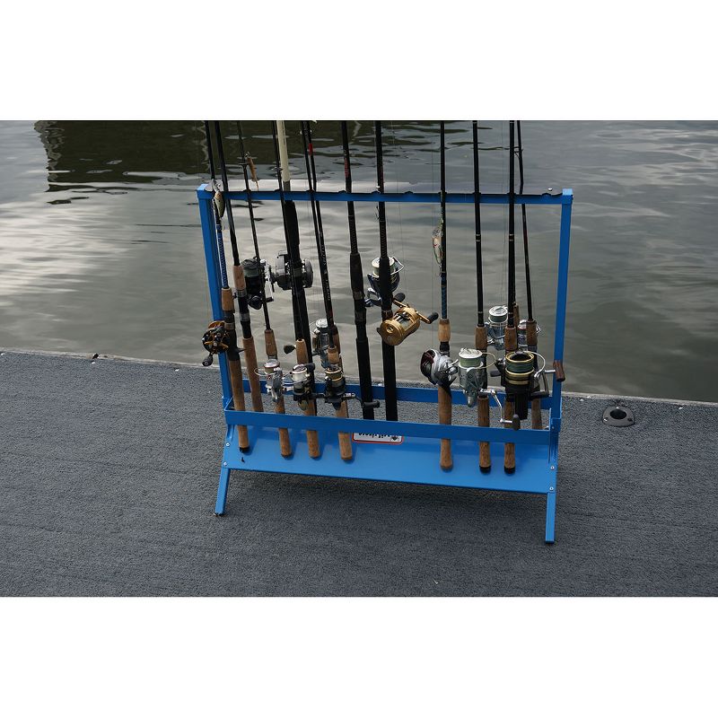 Viking Solutions VFR001 22 Rod Floor or Deck Powder Coat Steel Vertical Fishing Rod and Reel Holder Rack