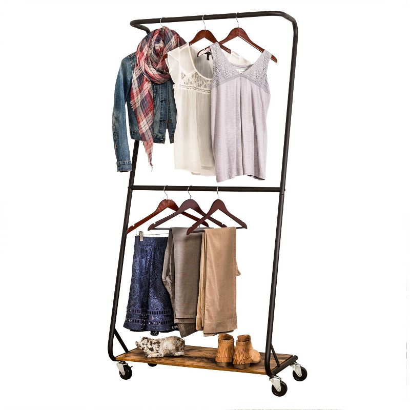 Honey-Can-Do Rustic Z-Frame Garment Rack Brown