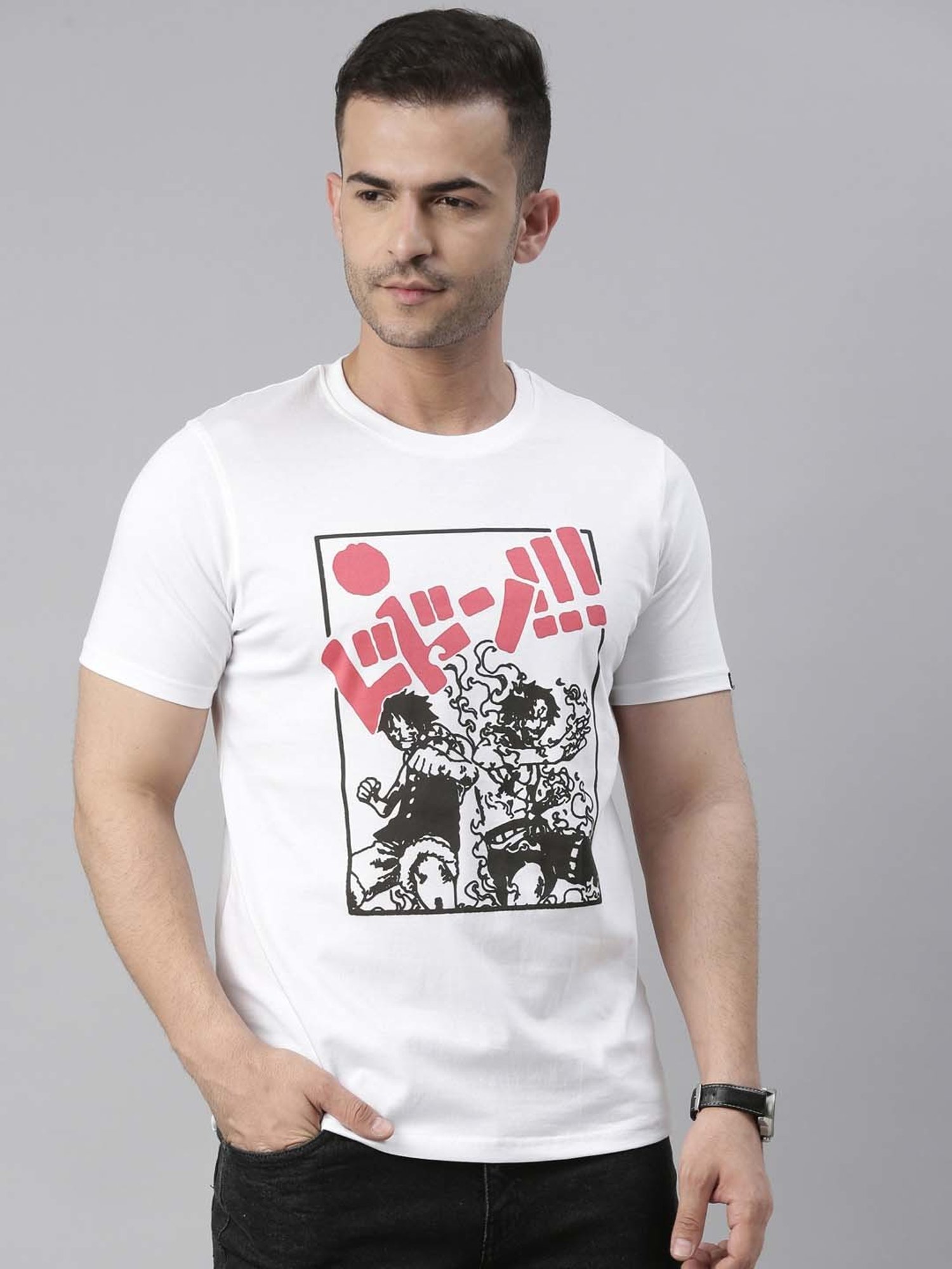 Bushirt White Cotton Crew T-Shirt