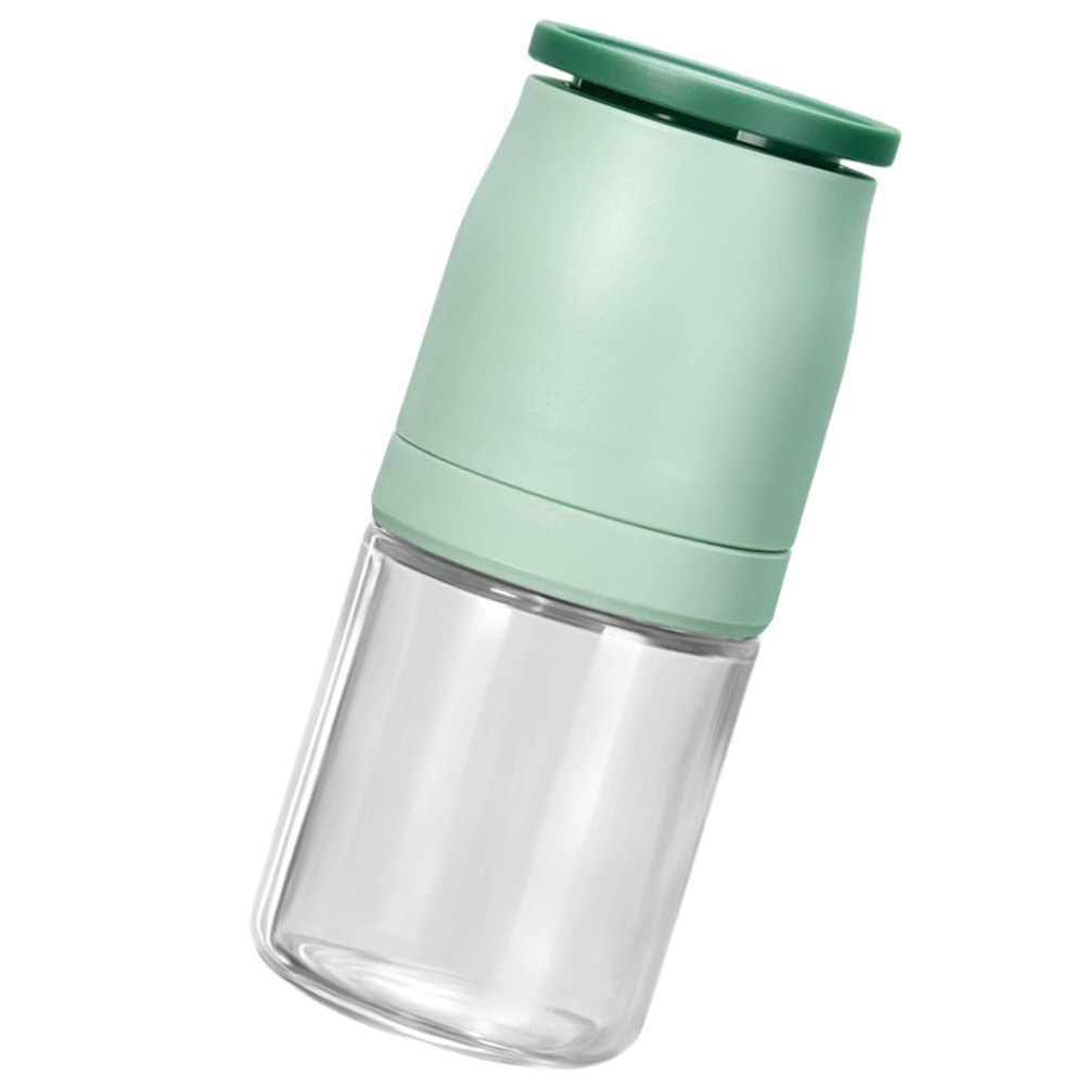 1 Pc Spice Grinder Kitchen Glass Spice Bottle Pepper Grinder (Light Green)