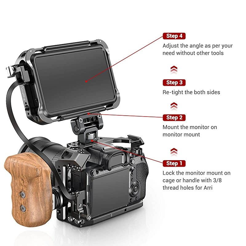 Monitor Mount EVF Holder Support with Locating Pins for ARRI Standard 2174