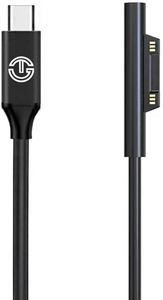 J-Go Tech Original Surface Connect To USB-C Charging Cable 15V/3A with CE and ROHS Safety Certificates (For Microsoft Surface Pro 3/4/5/6 Surface Book 1 Surface Go Surface Laptop 1/2)