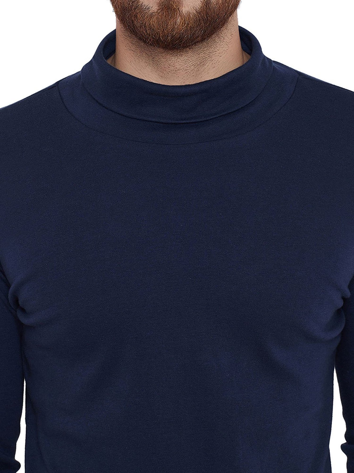 Hypernation Dark Blue High Neck T-Shirt