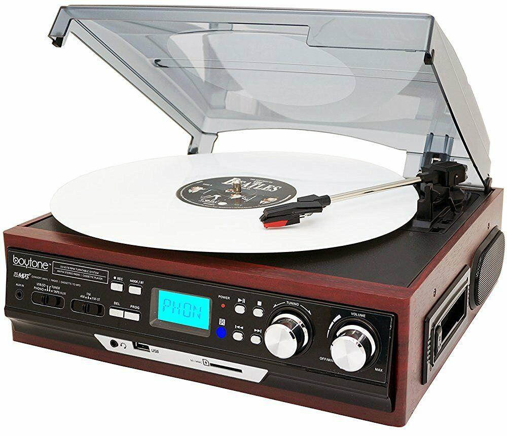 Boytone BT-37M-C Record Player Turntable USB Send Audio to Bluetooth Speaker New