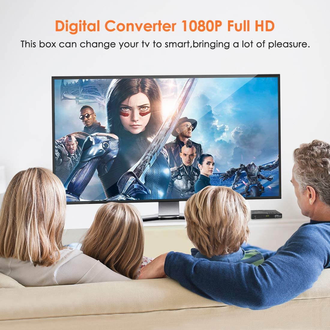 Leelbox Converter Box, 1080P ATSC Digital Tuner Box for Analog TV, Supports Recording PVR, Live TV Shows, Multimedia Playback, H.265 Video Decoding, IR Search, Free Local TV