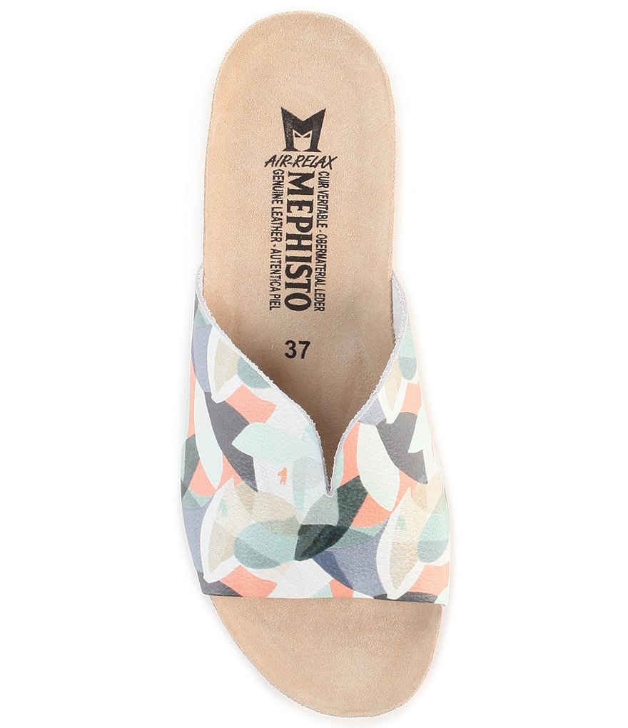 Mephisto Lisane Nubuck Leather Cork Wedge Mules