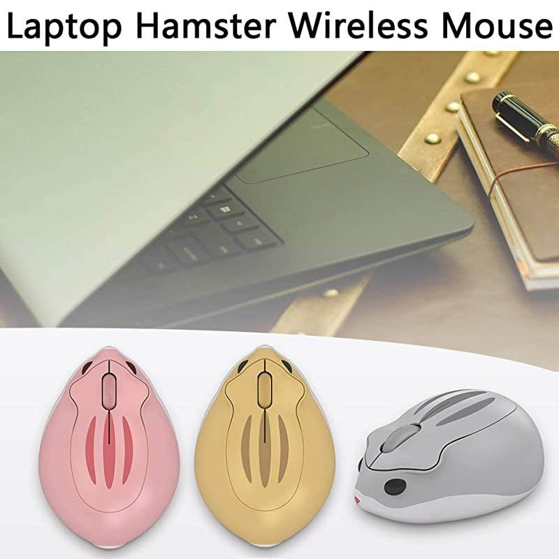 Wireless Mouse Cute Hamster Shape Less Noice Portable Mobile Optical 1200DPI USB Mice Cordless Mouse for PC Laptop Computer Notebook MacBook Kids Girl Gift Pink