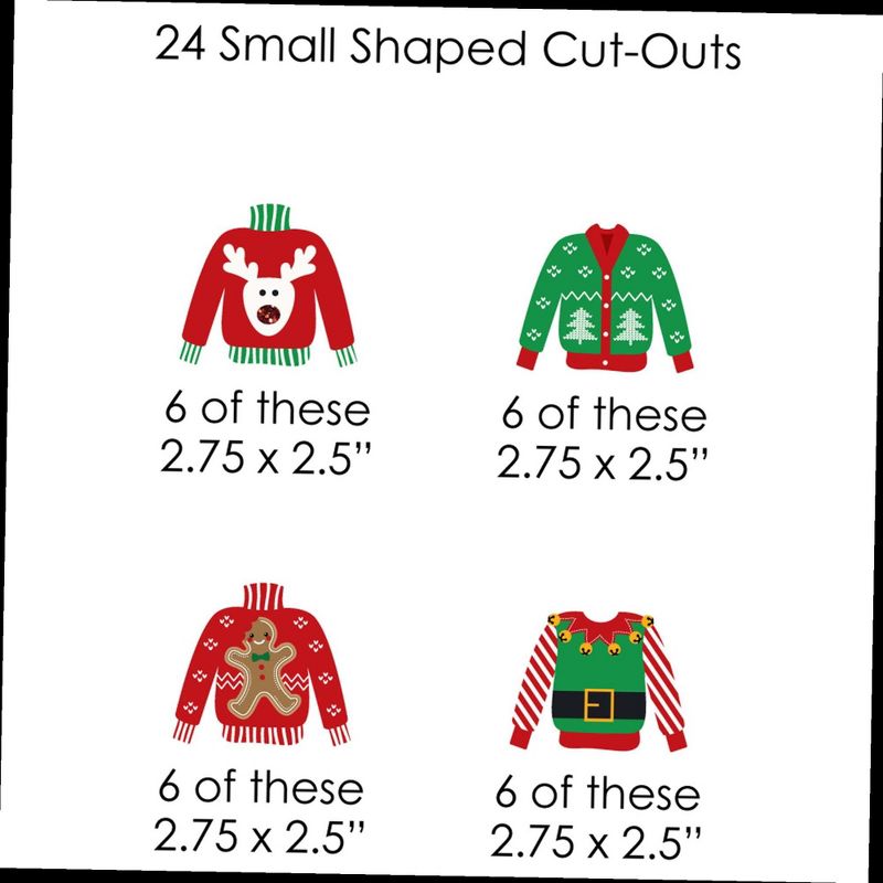 Big Dot of Happiness Ugly Sweater - Holiday and Christmas Party DIY Decorations - Clothespin Garland Banner - 44 Pieces