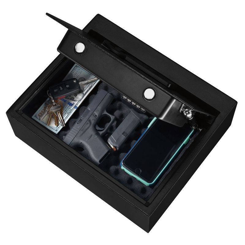 Stack-On Compact Steel Construction Drawer Safe for Jewelry, Cash, or Firearms with Electronic Lock and Mounting Hardware, Medium
