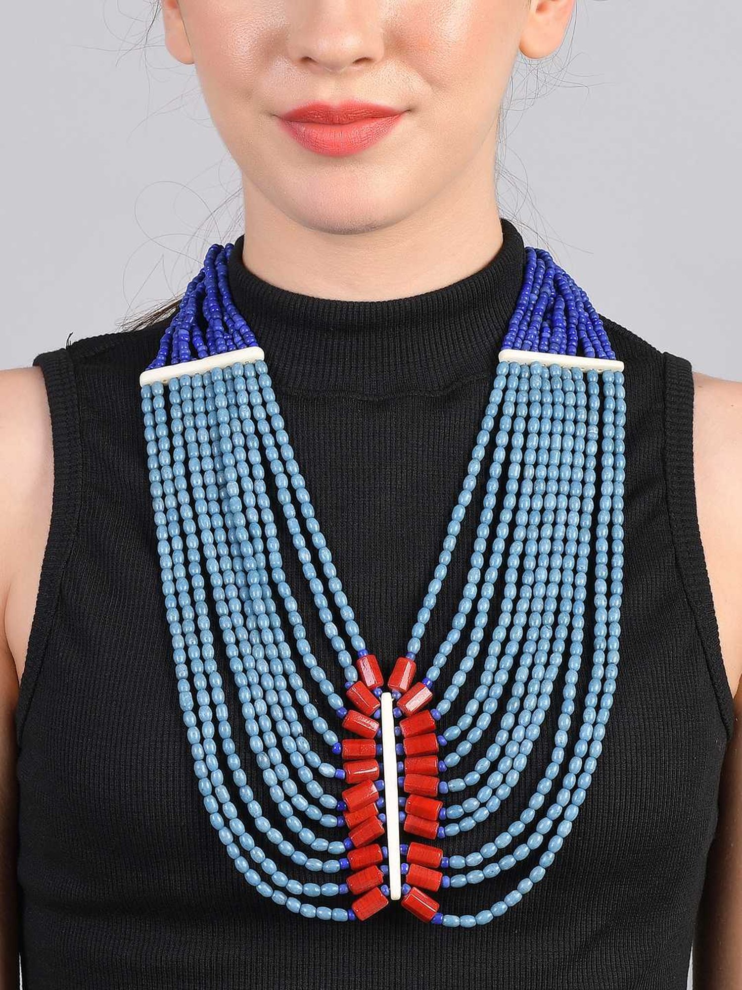 Imli Street Multicolor Vintage Naga Beaded Tribal Necklace