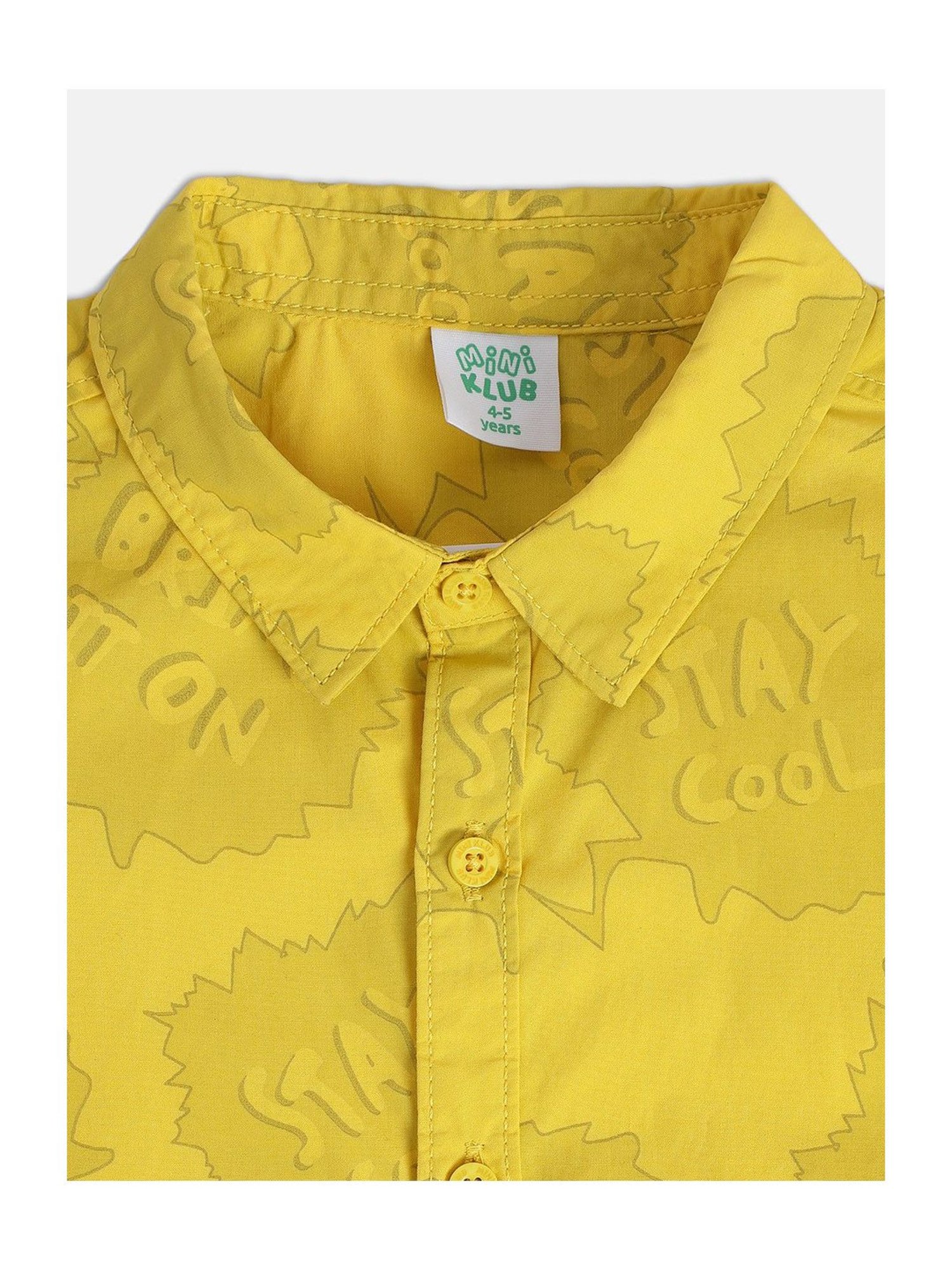 MINIKLUB Kids Yellow Printed Shirt