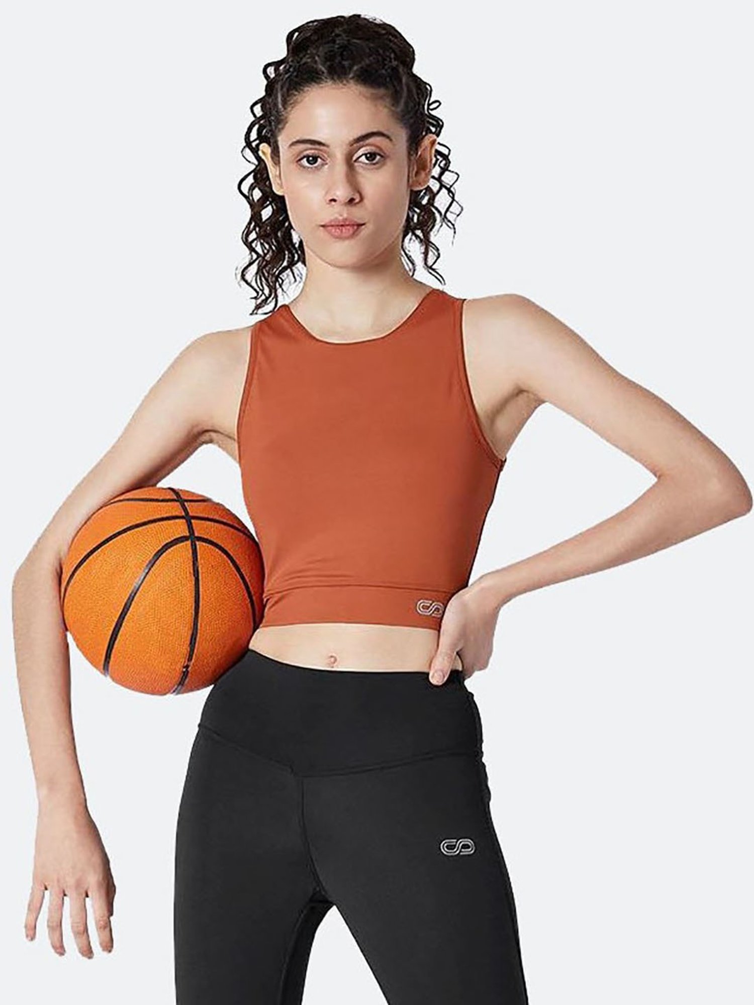 SILVERTRAQ Rust Relaxed Fit Crop Top