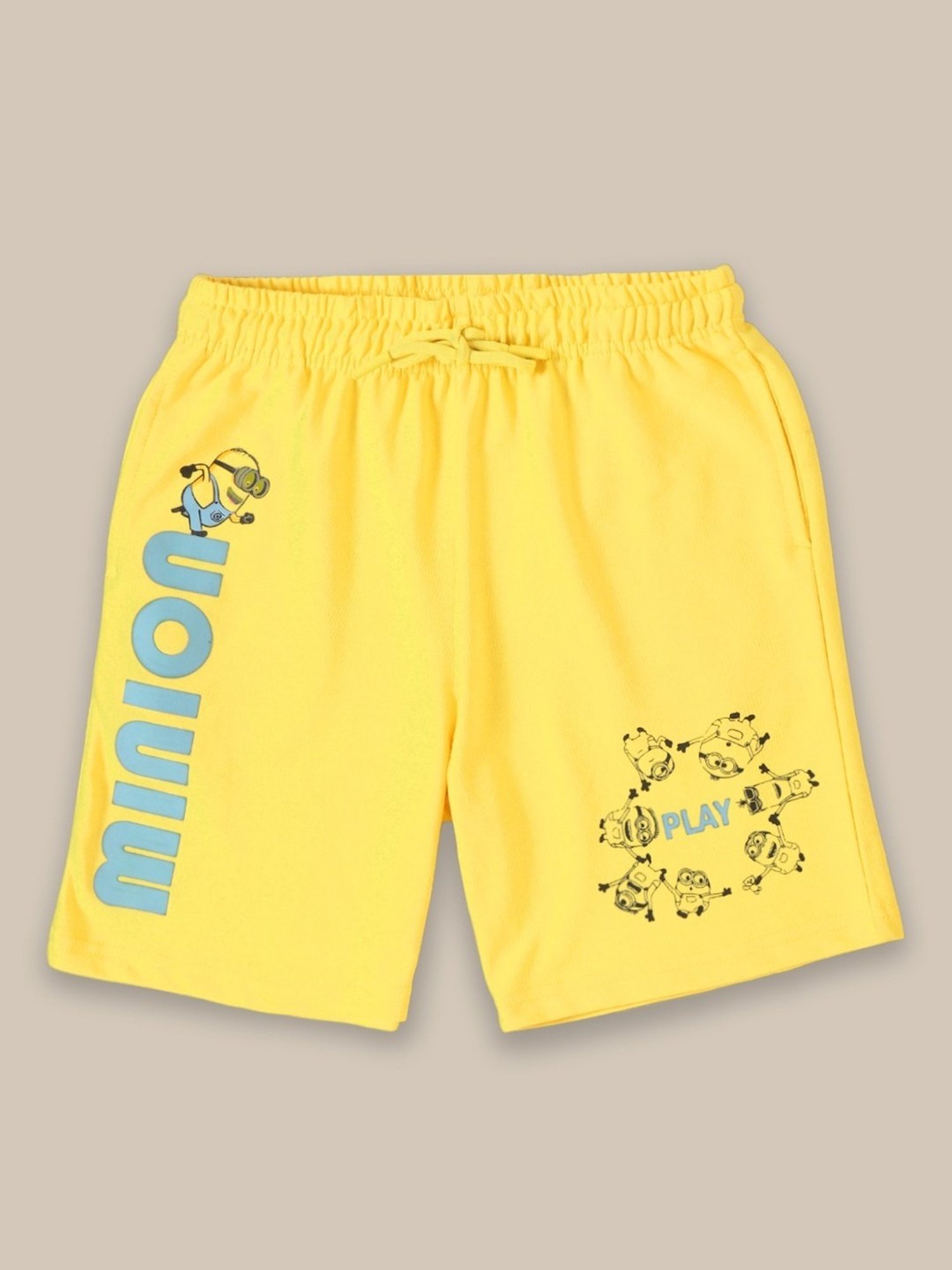 Kidsville Yellow Printed Minions Shorts