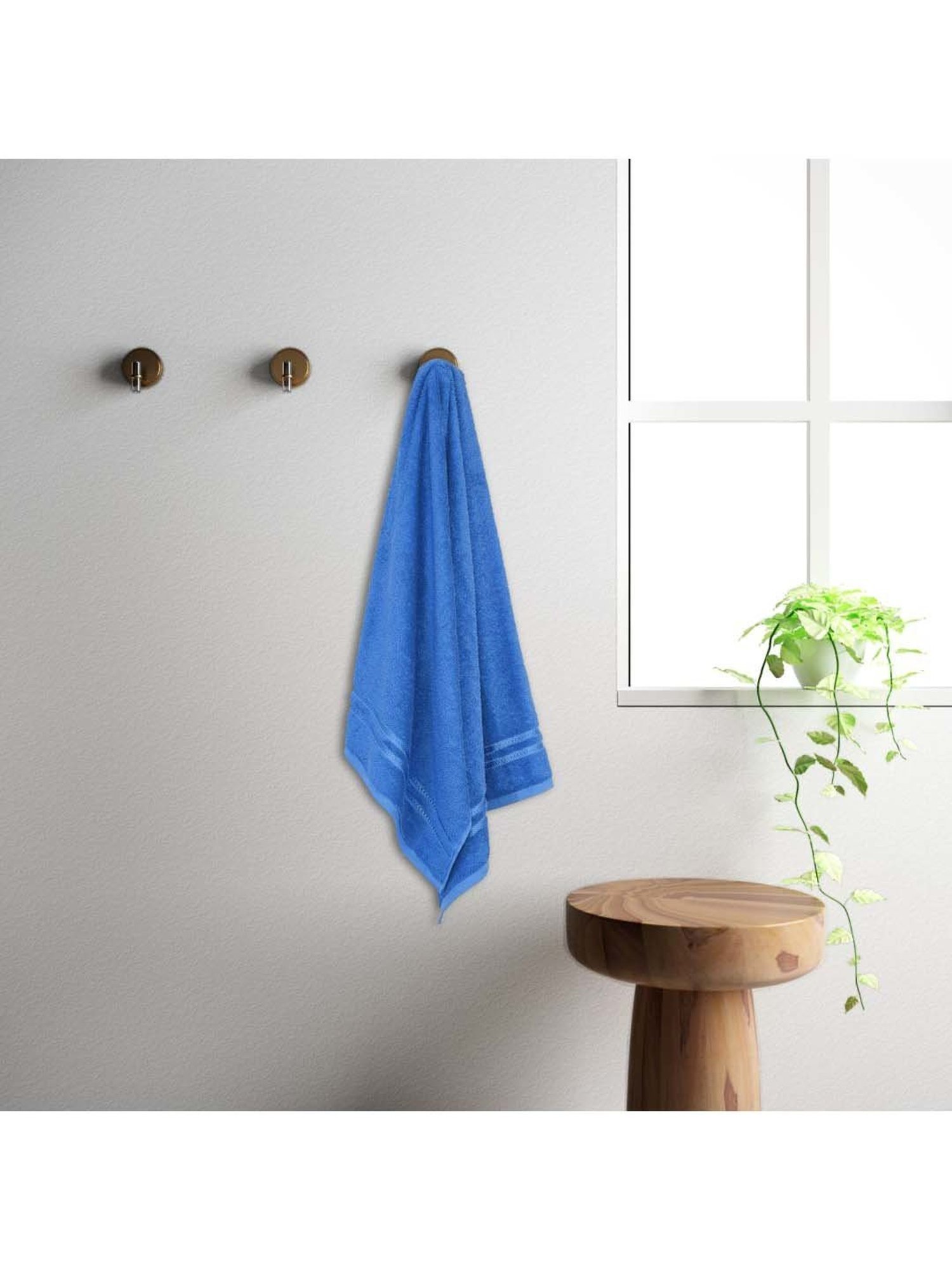 Welspun Quik Dry Blue Cotton 380 GSM Bath Towel
