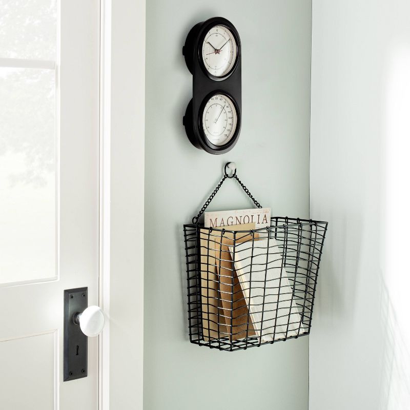 20" Metal Cut Out Roman Numeral Wall Clock Black - Patton Wall Decor